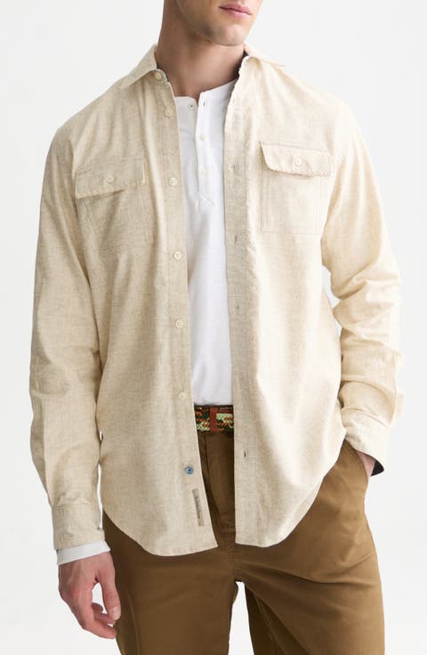 Regular Fit Mélange Button-Up Shirt