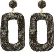 Panacea Beaded Rectangle Drop Earrings