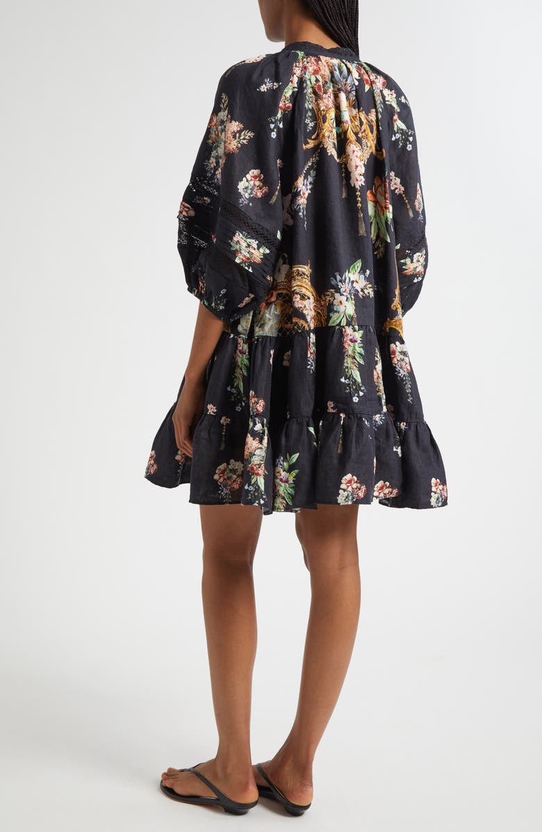 Camilla Noble Endeavors Puff Sleeve Linen Shirtdress, Alternate, color, Noble Endeavors