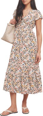 MINT VELVET Floral Print V-Neck Midi Dress