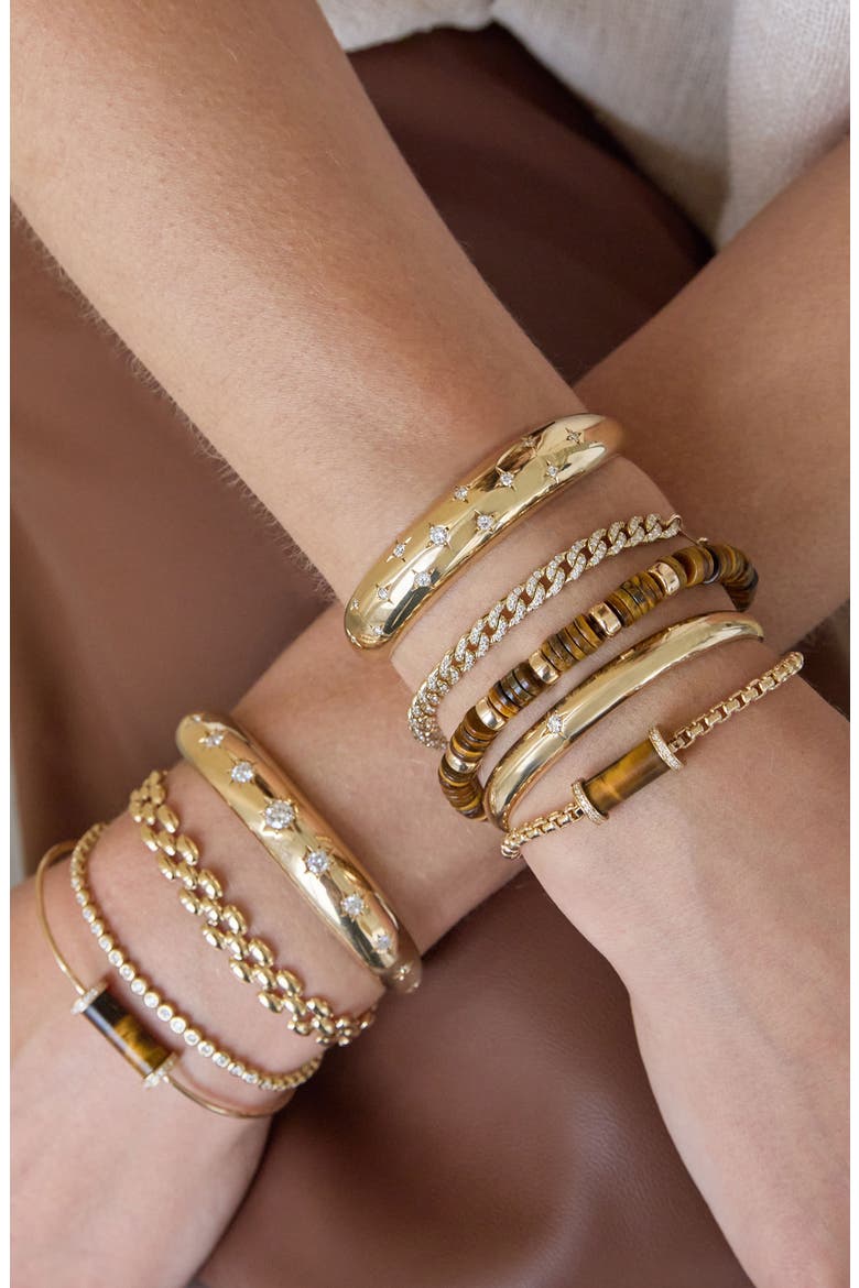 14K Yellow Gold Tiger's Eye Bead Bracelet, Alternate, color, 14K YELLOW GOLD