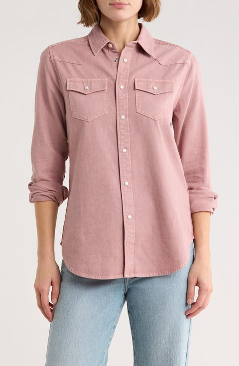 Denim Western Button-Up Shirt