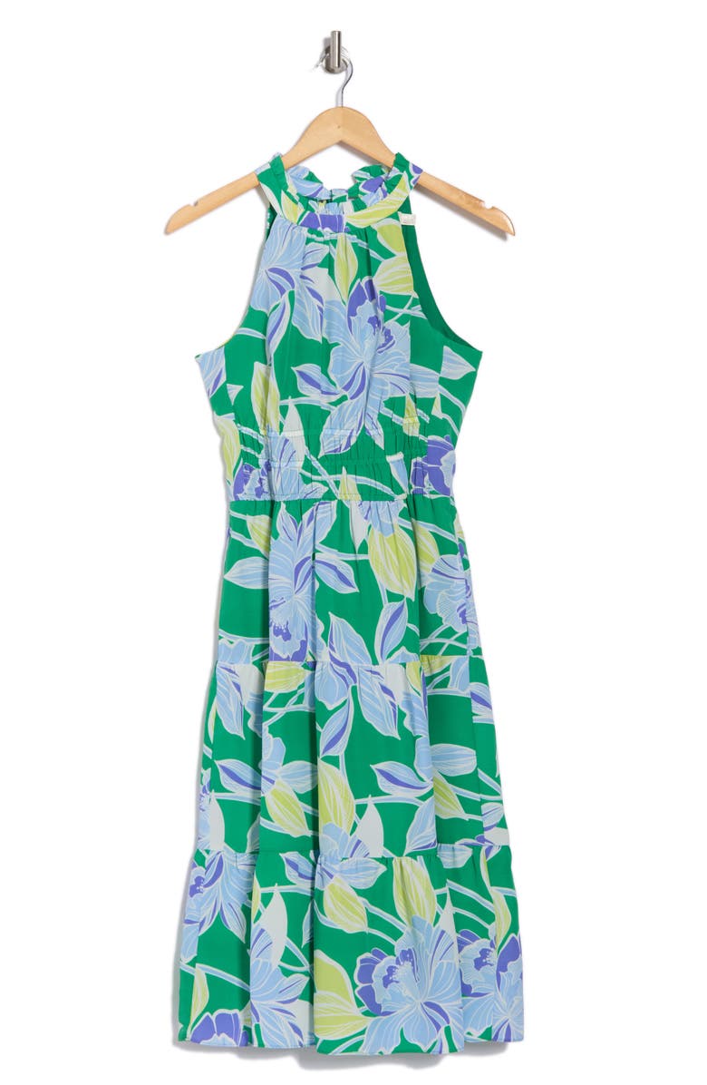 Eliza J Halter Tiered Midi Dress, Alternate, color, 