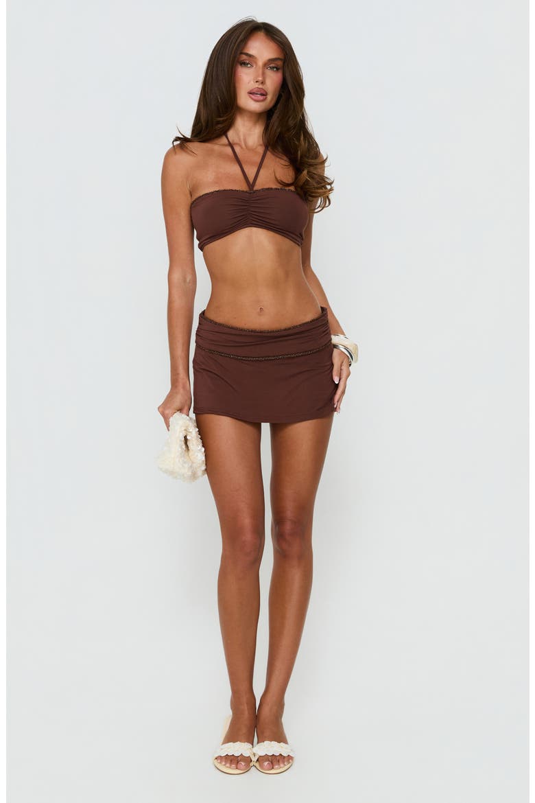Jannelle Foldover Miniskort, Alternate, color, BROWN
