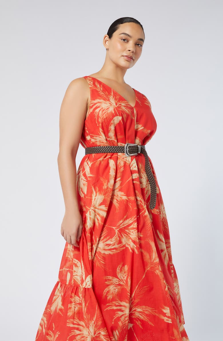 Marina Rinaldi Garda Sleeveless Cotton Maxi Dress, Alternate, color, Red