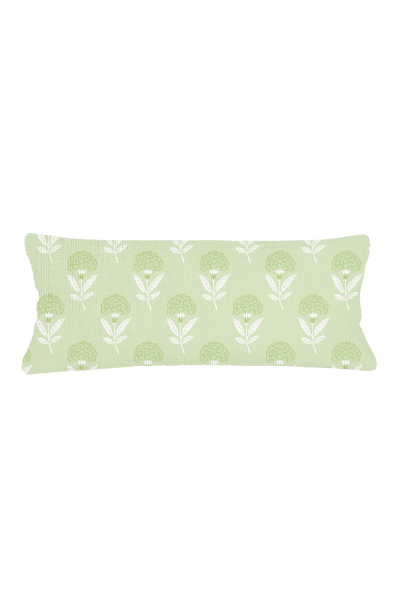 Royal Bloom Linen Pillow with Down Insert, Alternate, color, Citrus Green