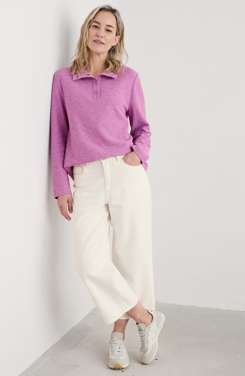 Seasalt Cornwall Last Boat Organic Cotton Half Placket Sweatshirt, Alternate, color,