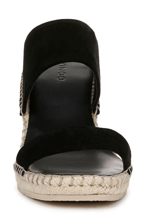 Vince Greta Espadrille Platform Wedge Slide Sandal In Black