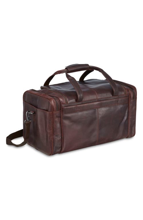 Mancini Carry-on Leather Duffle Bag In Brown