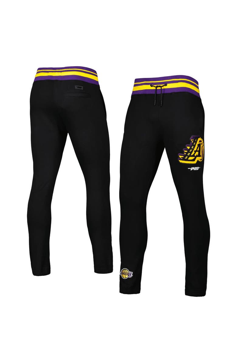 PRO STANDARD Men's Pro Standard Black Los Angeles Lakers Mash Up Capsule Sweatpants, Main, color,
