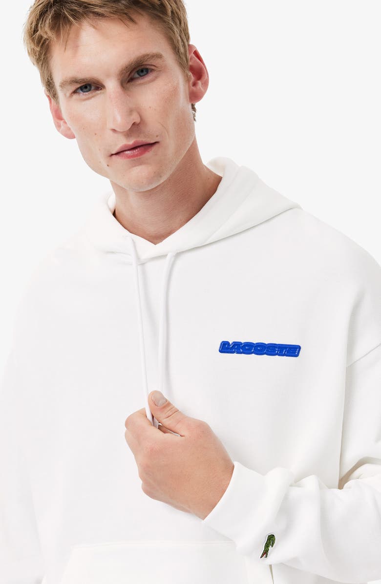 Lacoste Graphic Hoodie Sweatshirt, Alternate, color, White