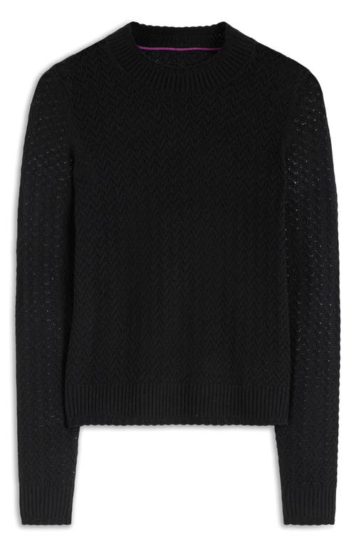 Boden Diane Pointelle Sweater In Black