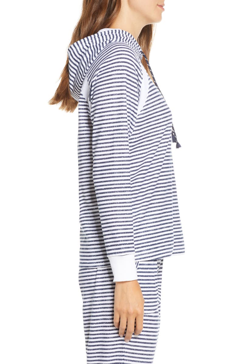 Splendid PJ Stripe Hoodie, Alternate, color, 