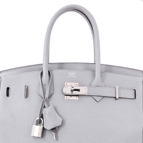 Pre-owned Hermes Hermes Birkin Handbag Grey Togo With Palladium Hardware 30 In Blue