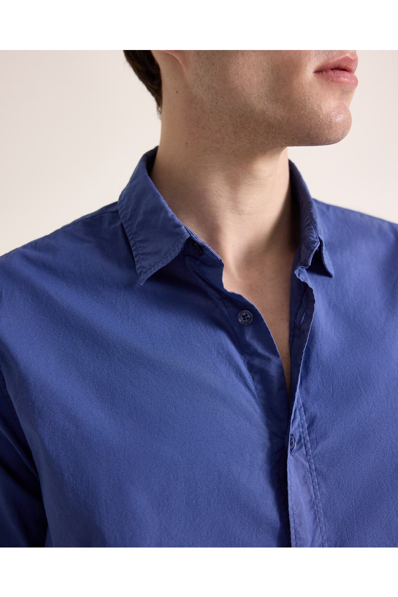 Giles Tailored Fit Garment Dye Poplin Shirt, Alternate, color, NIGHTFALL BLUE