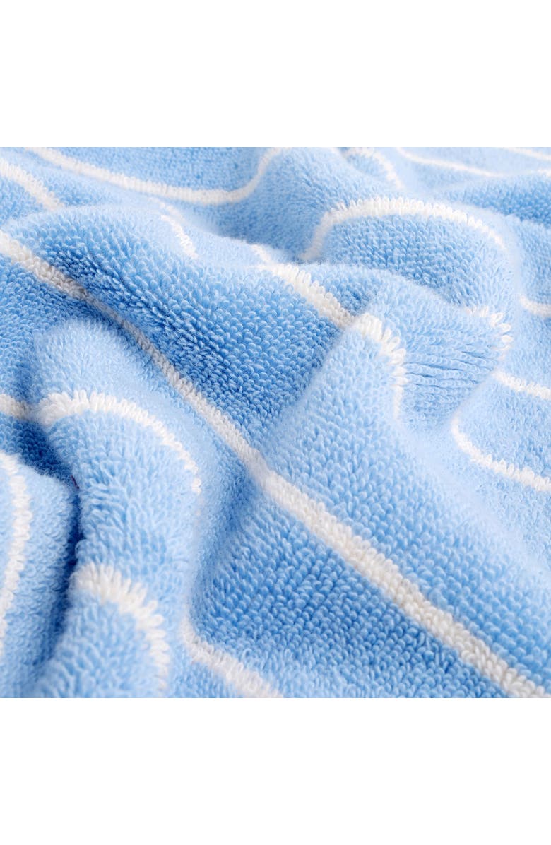 Zsa Zsa Zsu Solid Wide Striped Yarn-Dyed 100% Cotton Towel 3-Pcs Set, Alternate, color, Baby Blue