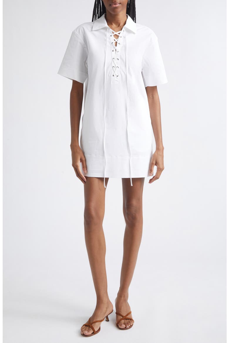 Tove Lace Up Dress, Main, color, WHITE