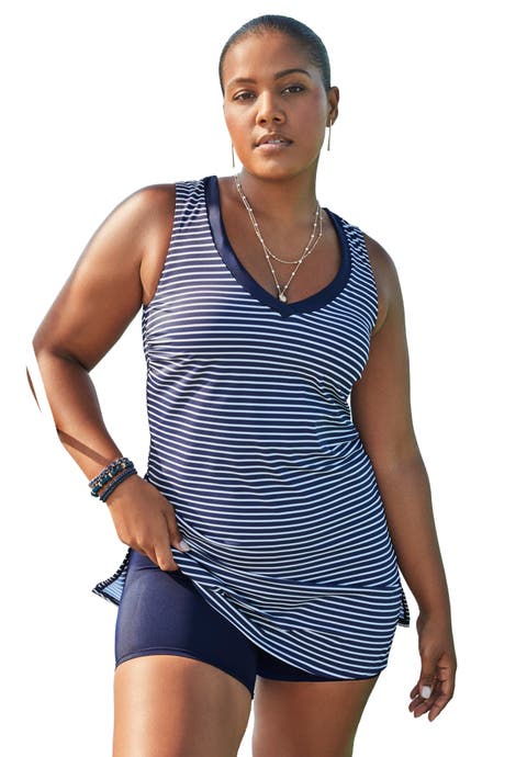 Chlorine Resistant V-Neck Two-Piece Swimdress