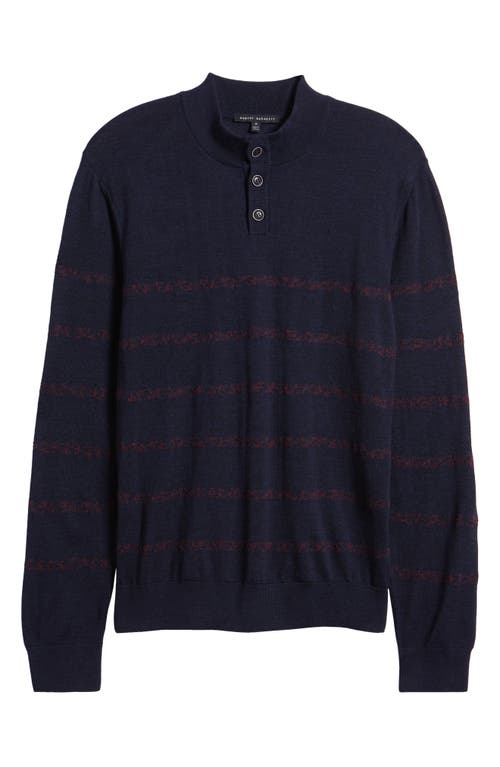 Robert Barakett East Arm Wool Henley Sweater In Navy