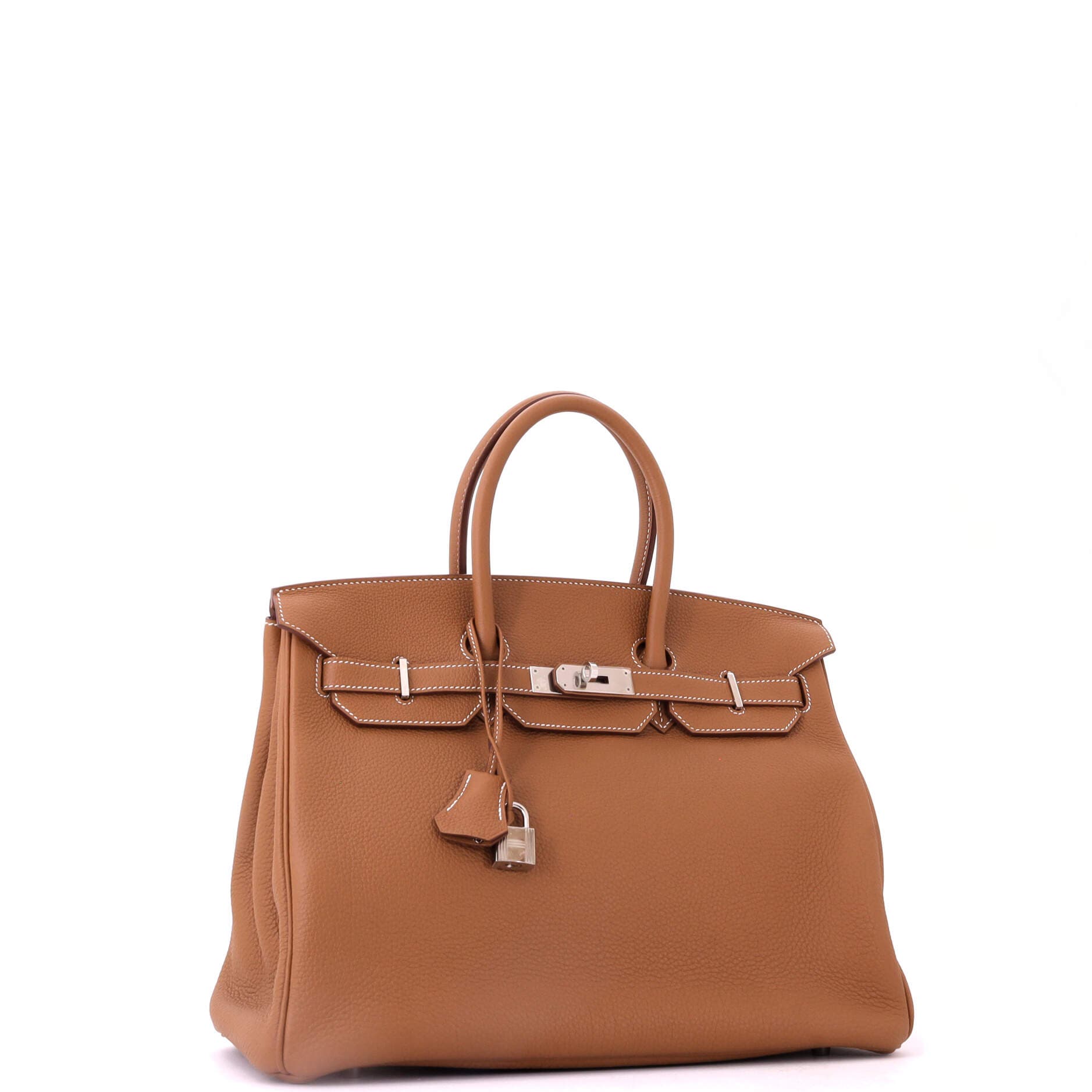 Birkin Handbag Brown Togo with Palladium Hardware 35, Alternate, color, Metallic Gold