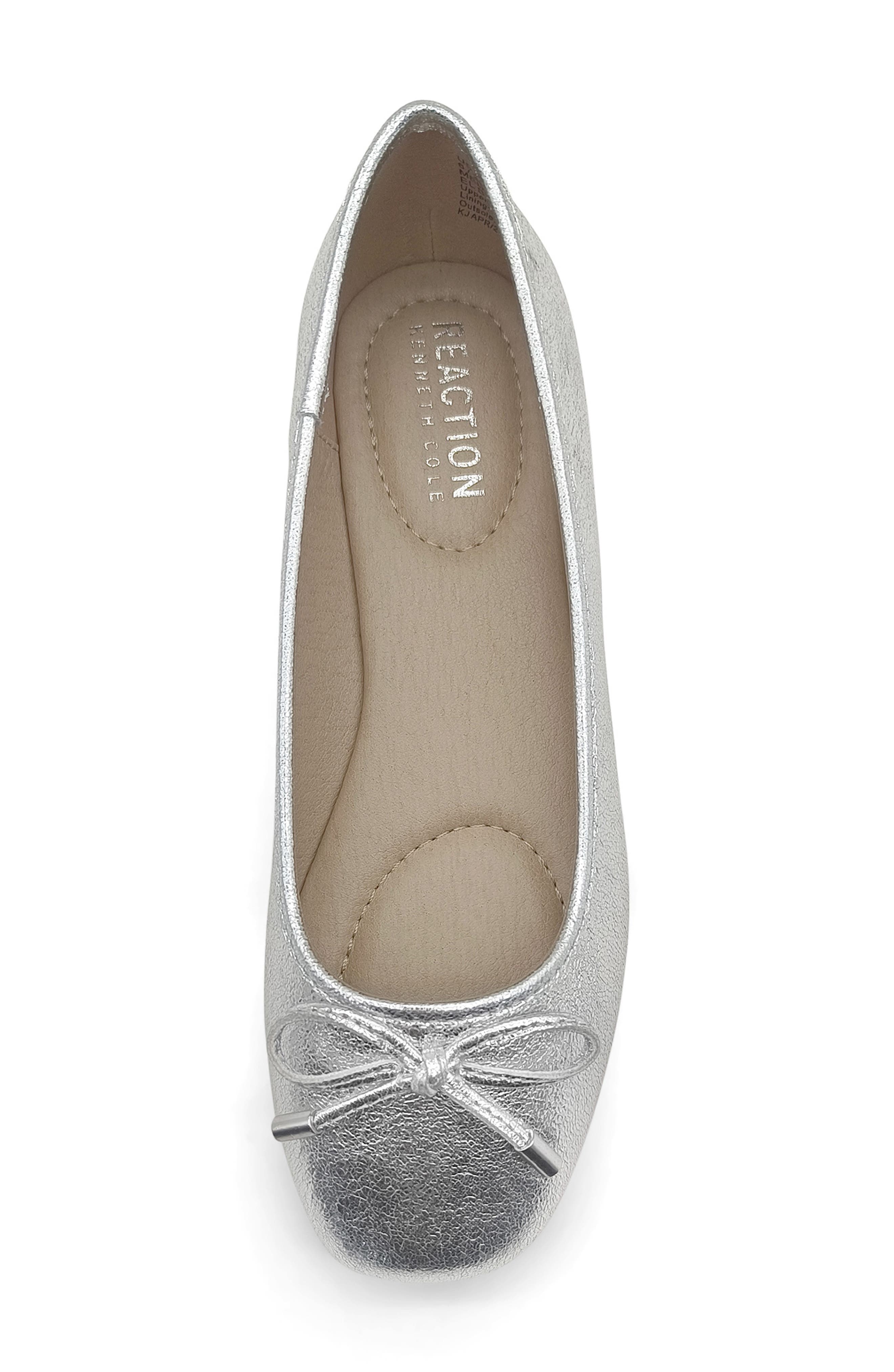 Reaction Kenneth Cole Elstree Ballet Flat, Alternate, color, Silver