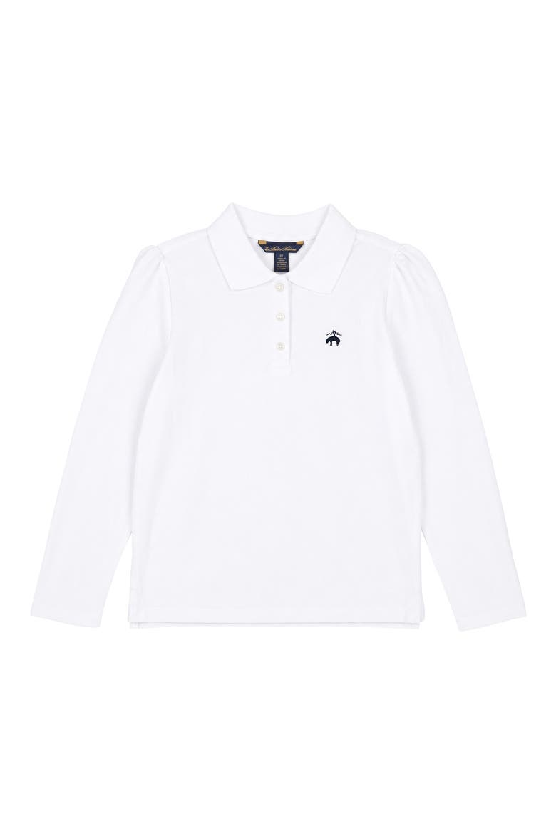 Kids' Long Sleeve Knit Polo, Main, color, WHITE