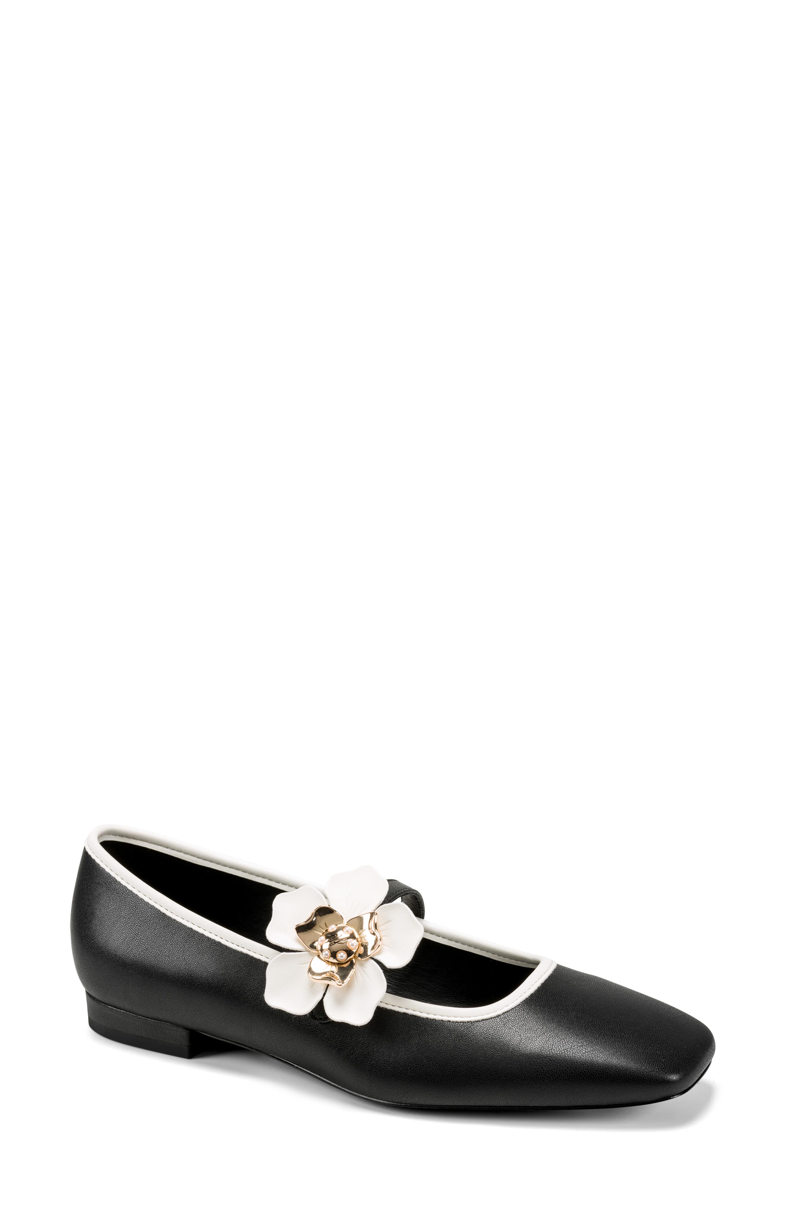 Sidra Mary Jane Flat, Main, color, BLACK/ CREAM