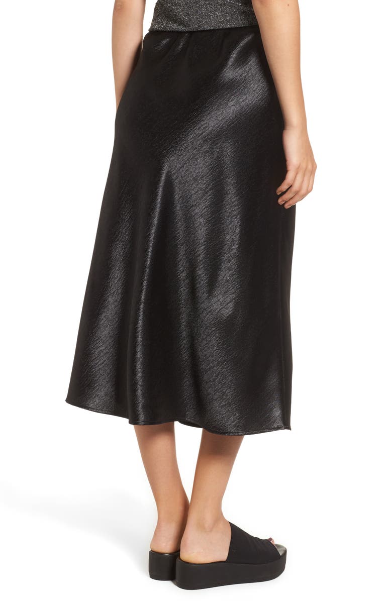 Love, Fire Satin Midi Skirt, Alternate, color, 