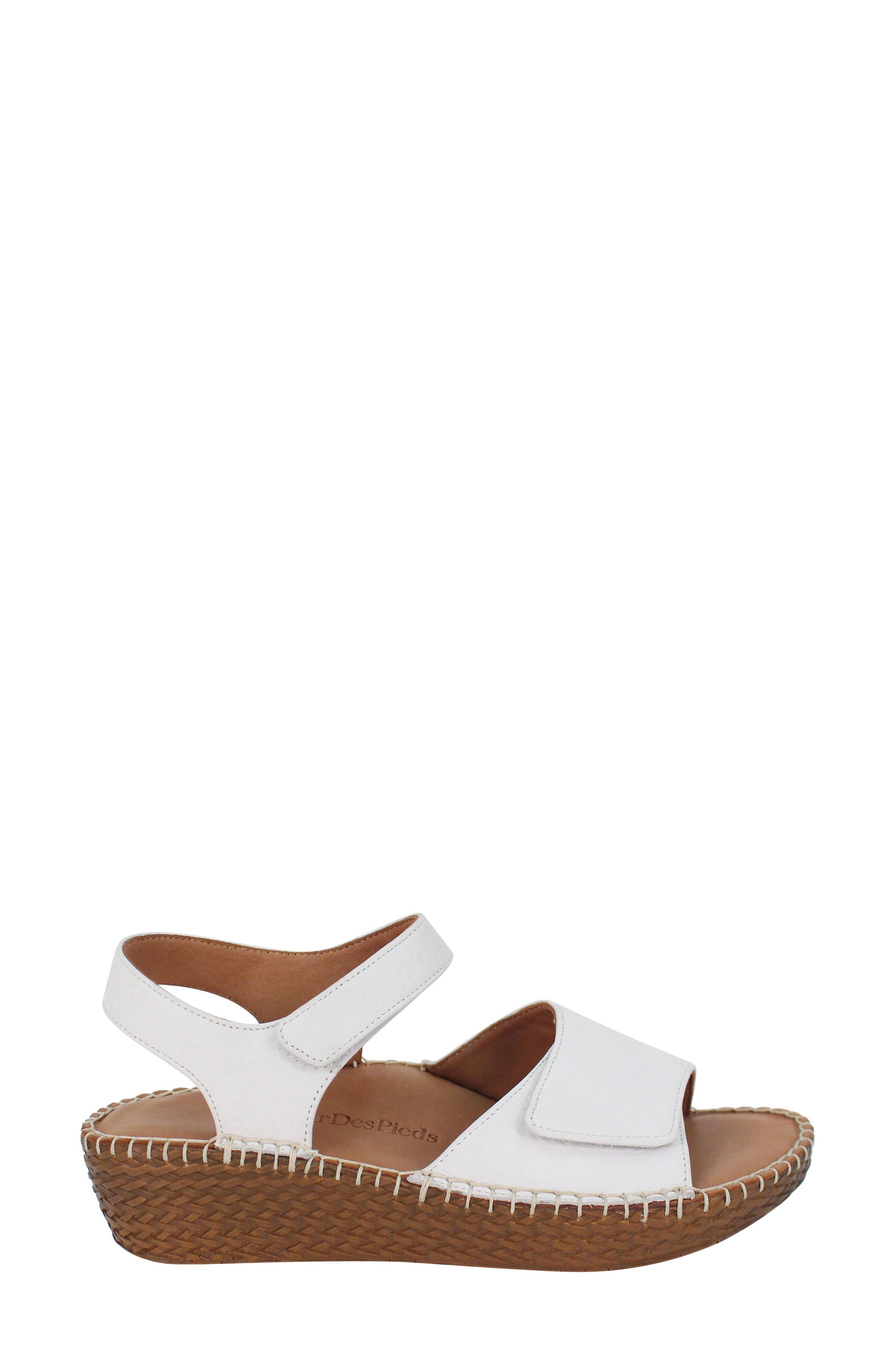 Yahya Platform Sandal, Alternate, color, WHITE LAMBA LEATHER