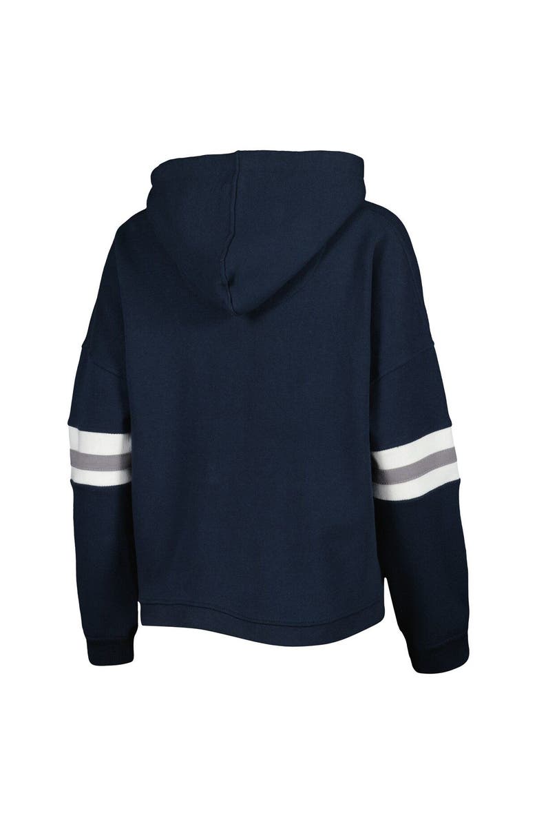 PRESSBOX Women's Pressbox Navy Penn State Nittany Lions Super Pennant Pullover Hoodie, Alternate, color, 