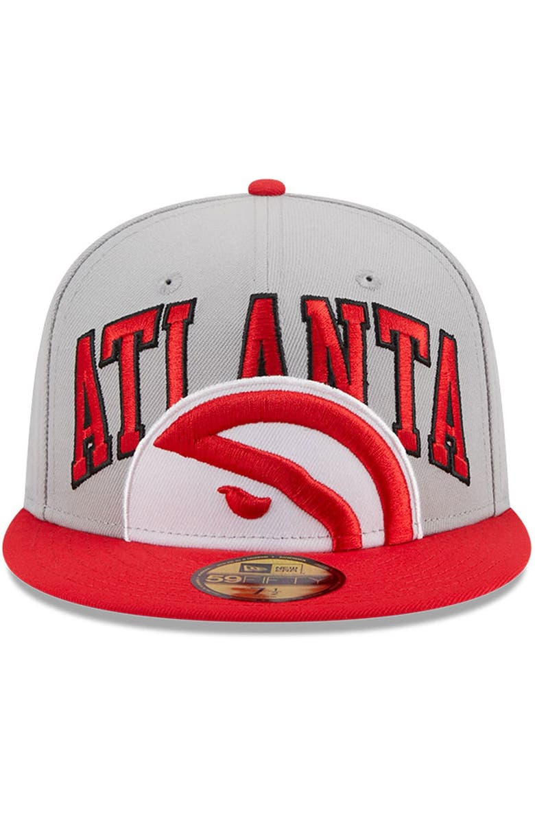 New Era Men's New Era Gray/Red Atlanta Hawks Tip-Off Two-Tone 59FIFTY Fitted Hat, Alternate, color, Gray