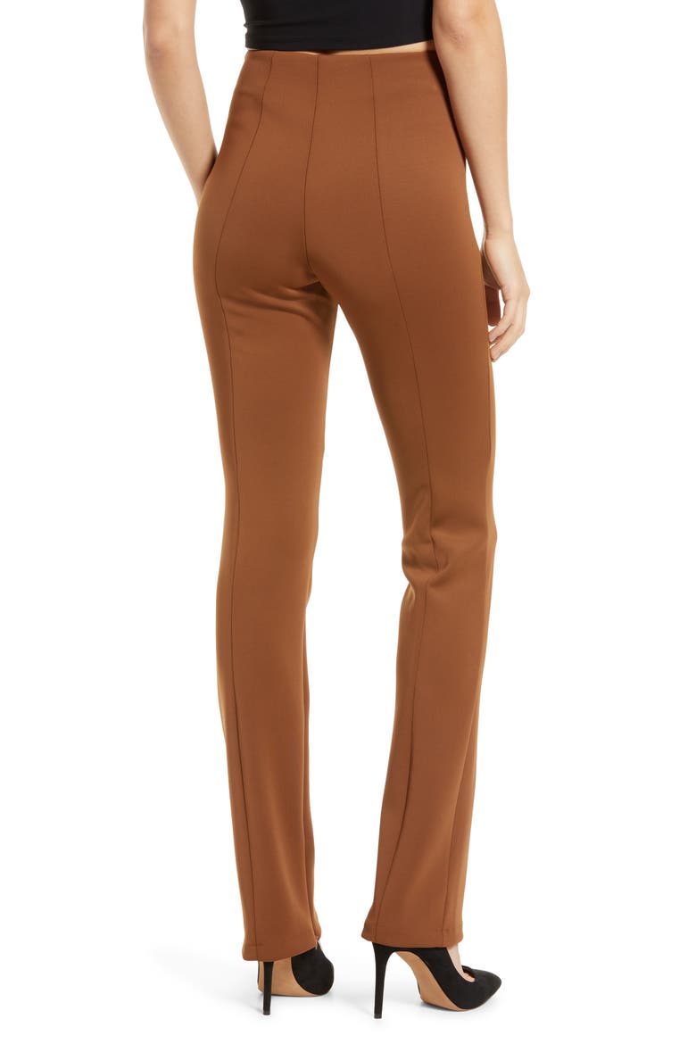 Zip Hem Scuba Knit Pants, Alternate, color, BURNT CARAMEL002