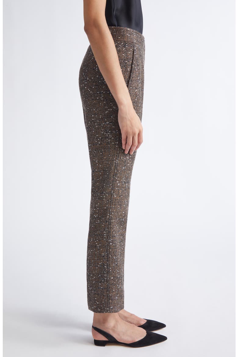 Metallic Bouclé Ankle Pants, Alternate, color, BLACK/ YELLOW