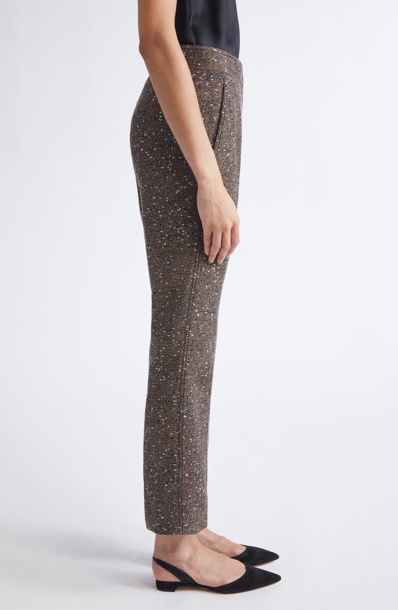 Giambattista Valli Metallic Bouclé Ankle Pants, Alternate, color, Black/ Yellow