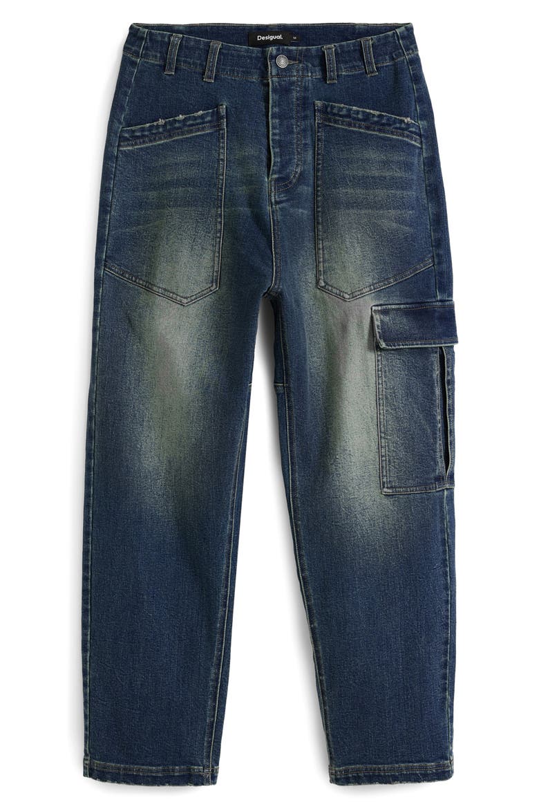 Tapered Utility Jeans, Alternate, color, DARK BLUE