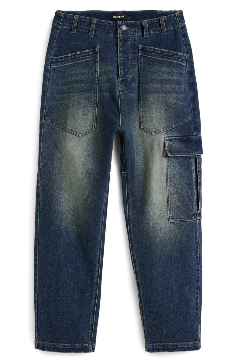 Desigual Tapered Utility Jeans, Alternate, color, Dark Blue