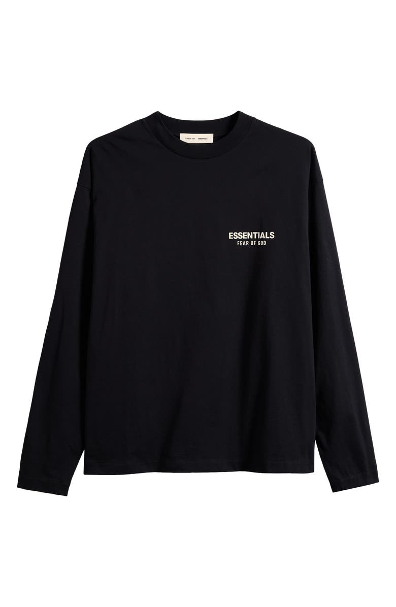 Fear of God Essentials Classic Fit Long Sleeve Logo Graphic T-Shirt, Alternate, color, Vintage Black