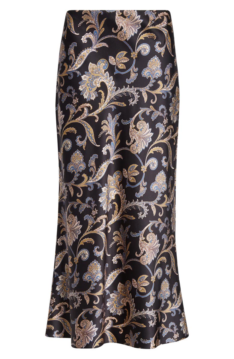 Veronica Beard Clover Bias Cut Silk Blend Skirt, Alternate, color, Black Multi