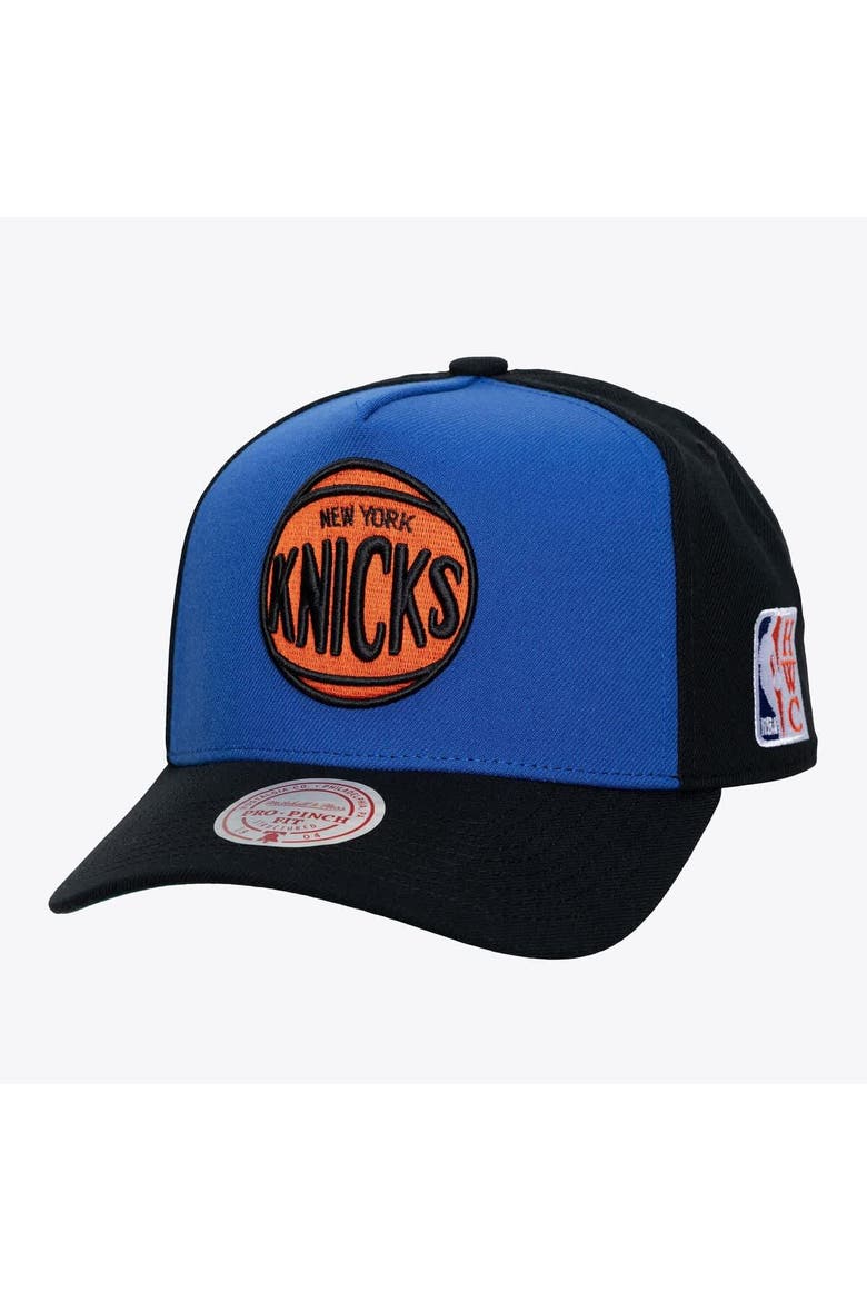 Men's Mitchell & Ness  Blue New York Knicks Legendary Home Pro Pinch Snapback Hat, Main, color, Blue