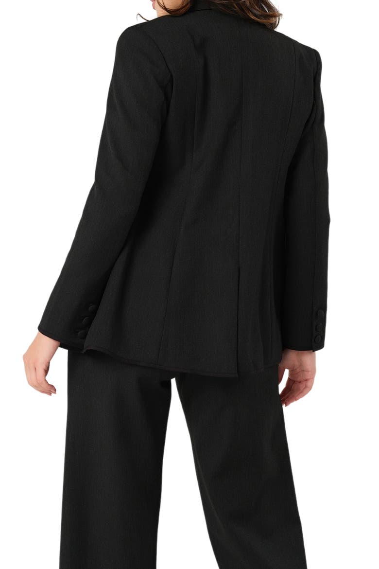 Women's Petite Tailored Maternity Workwear Blazer in Italian Stretch Suiting Fabric, Alternate, color, BLACK