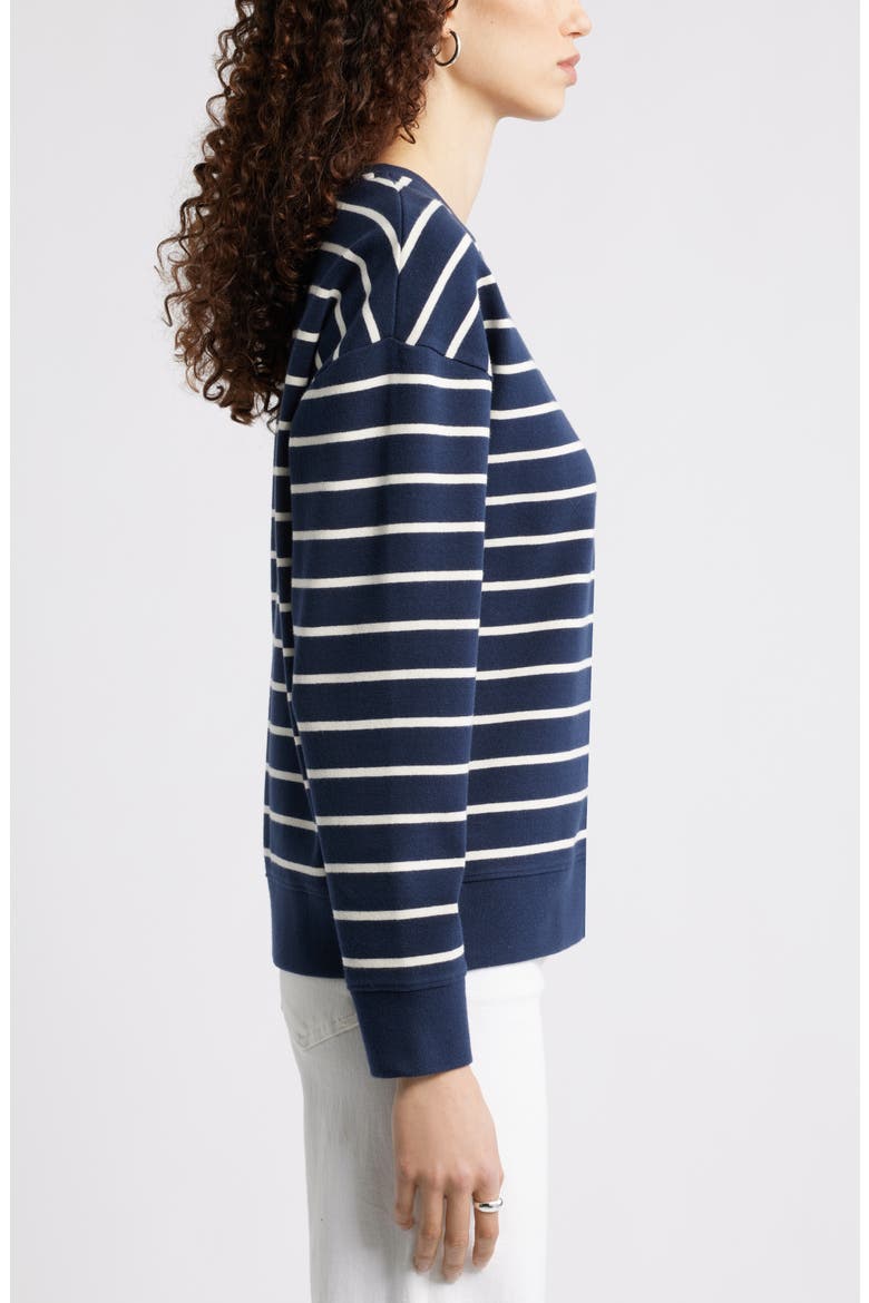 Stripe Pullover Sweatshirt, Alternate, color, NAVY STILL IVORY GENTRY STRIPE