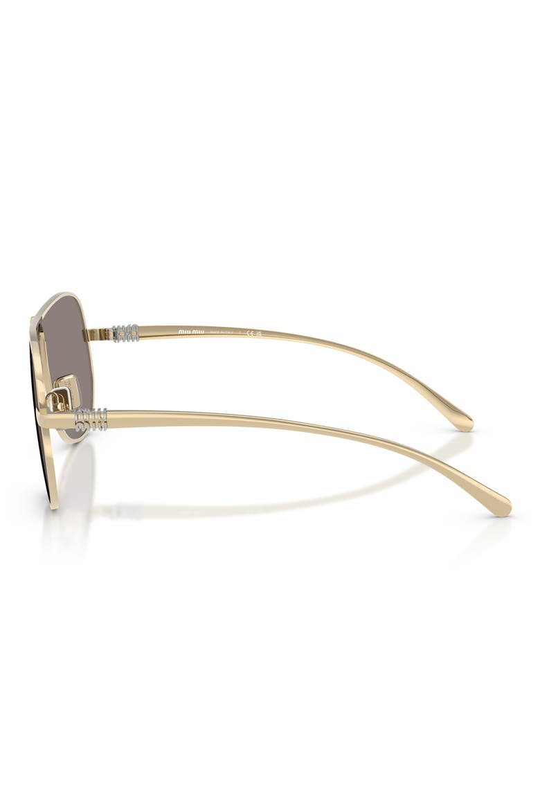 66mm Oversize Pilot Sunglasses, Alternate, color, PALE GOLD / DARK GREY