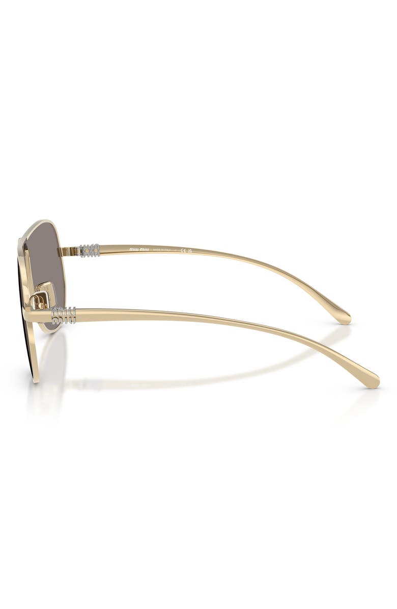 Miu Miu 66mm Oversize Pilot Sunglasses, Alternate, color, Pale Gold / Dark Grey