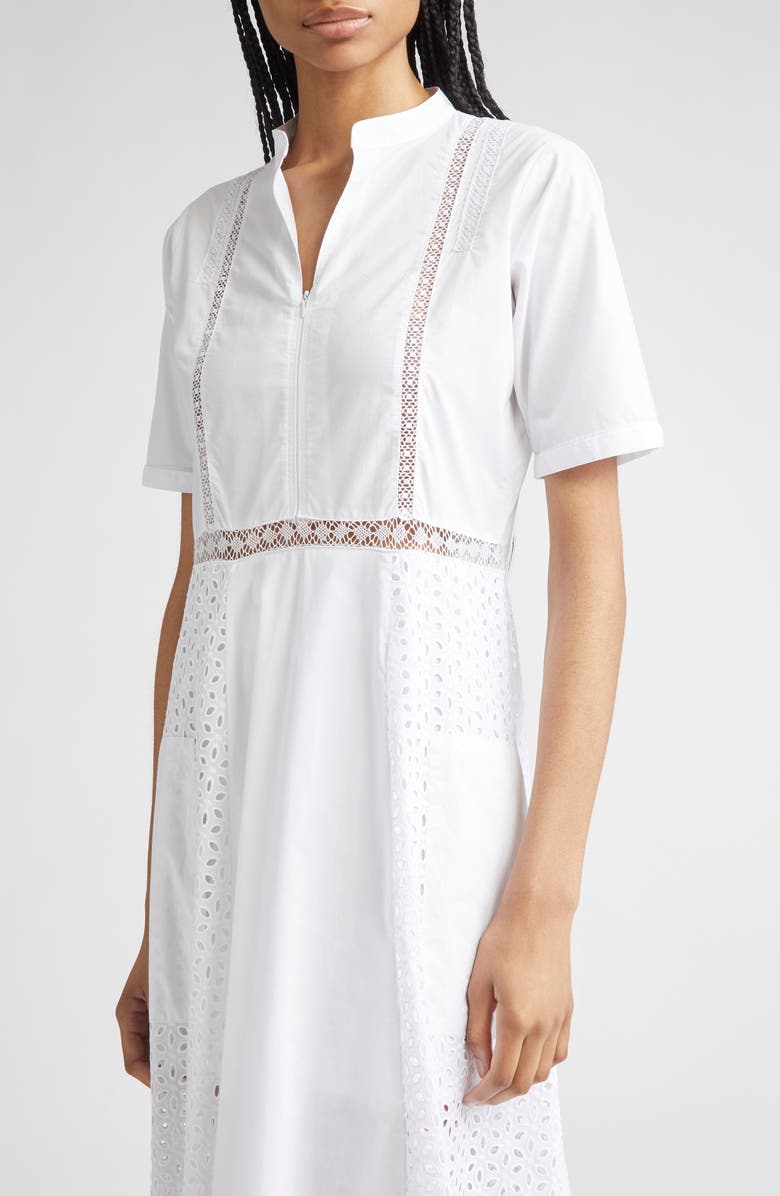 KÚR Spring Lace & Eyelet Inset Cotton Maxi Dress, Alternate, color,