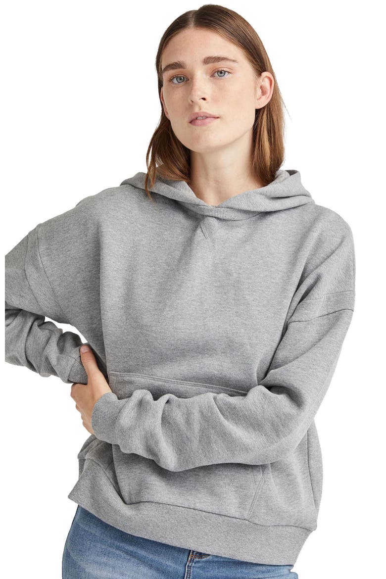 Women's Recycled Fleece Hoodie, Main, color, Heather Grey