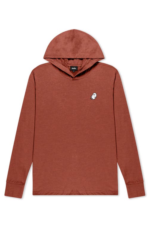 Dalix Mens Ghost Hooded Long Sleeve Jersey Tee In Brown