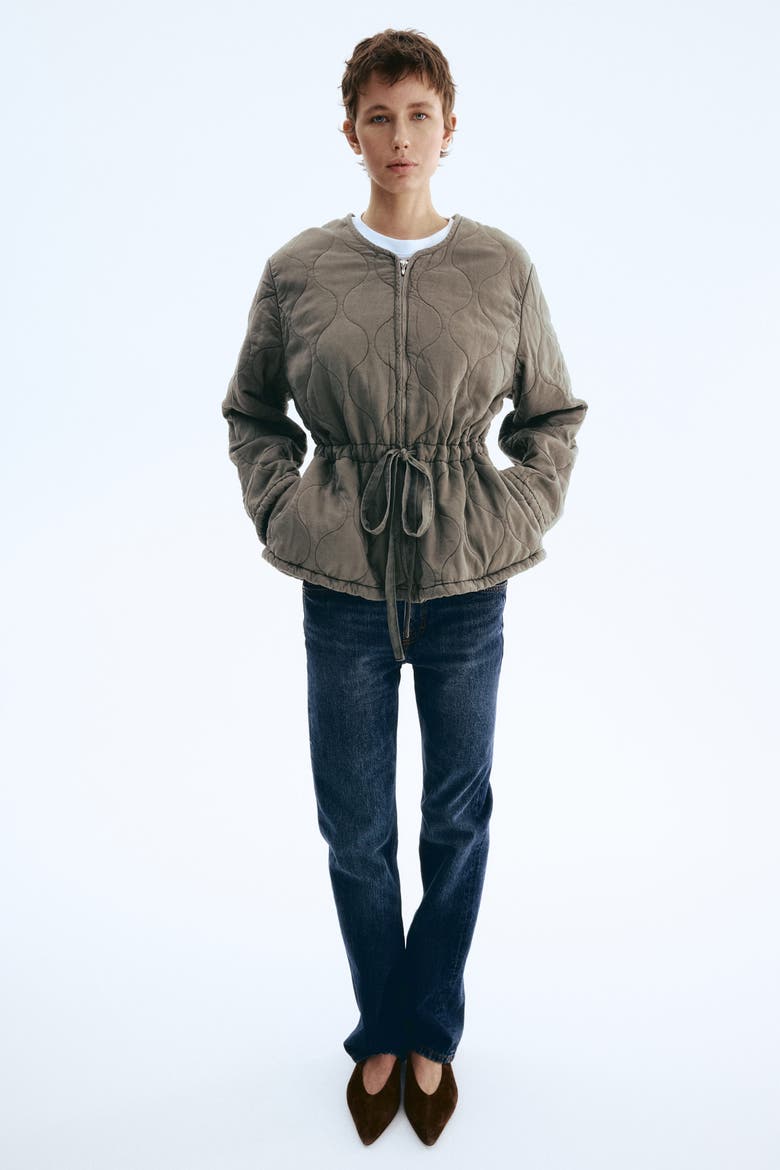 Quilted Twill Jacket, Alternate, color, Gray