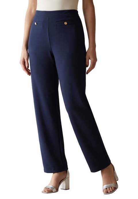 Stretch Knit Crepe Sailor Trouser