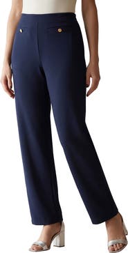 Jessica London Stretch Knit Crepe Sailor Trouser