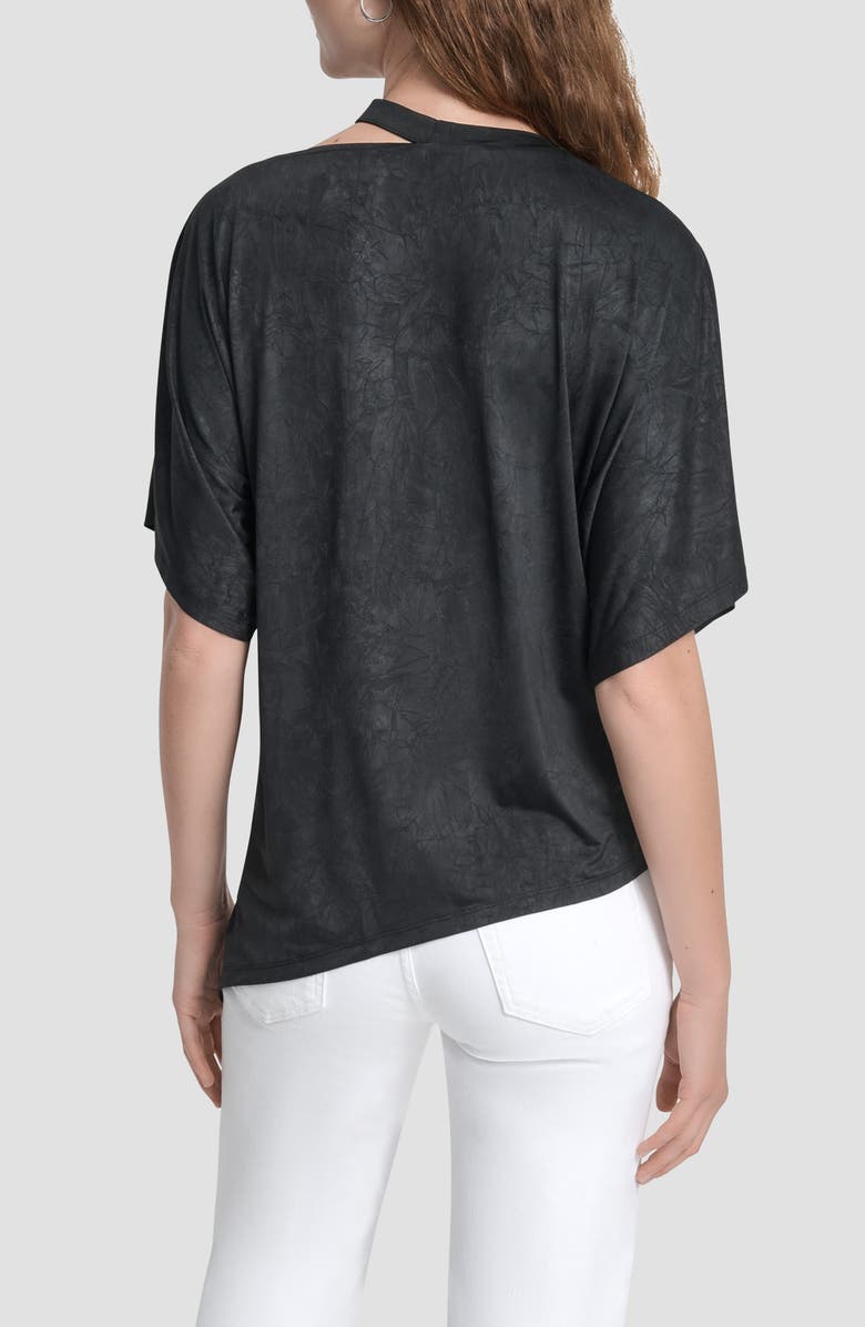 DKNY Grommet Cutout Knit Top, Alternate, color, Black